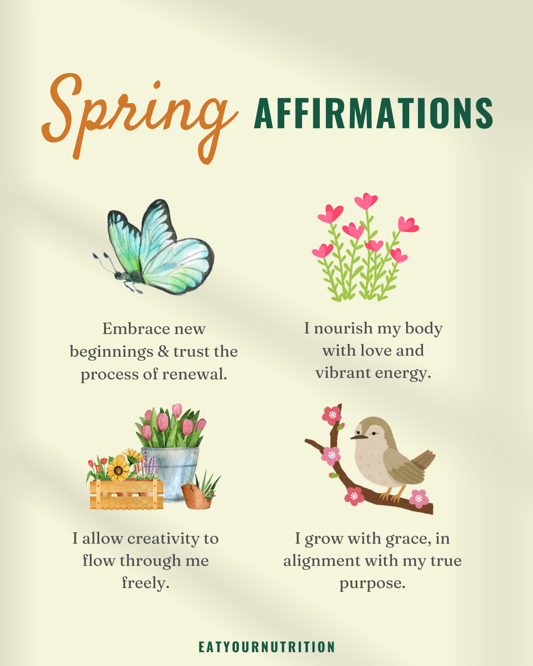 spring affirmations for holistic health