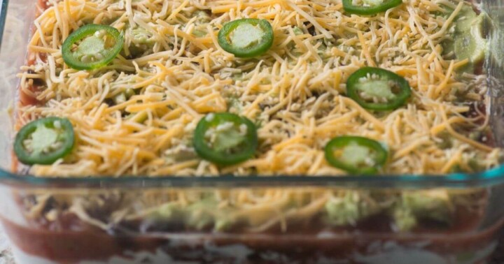 a casserole with jalapenos and cheese