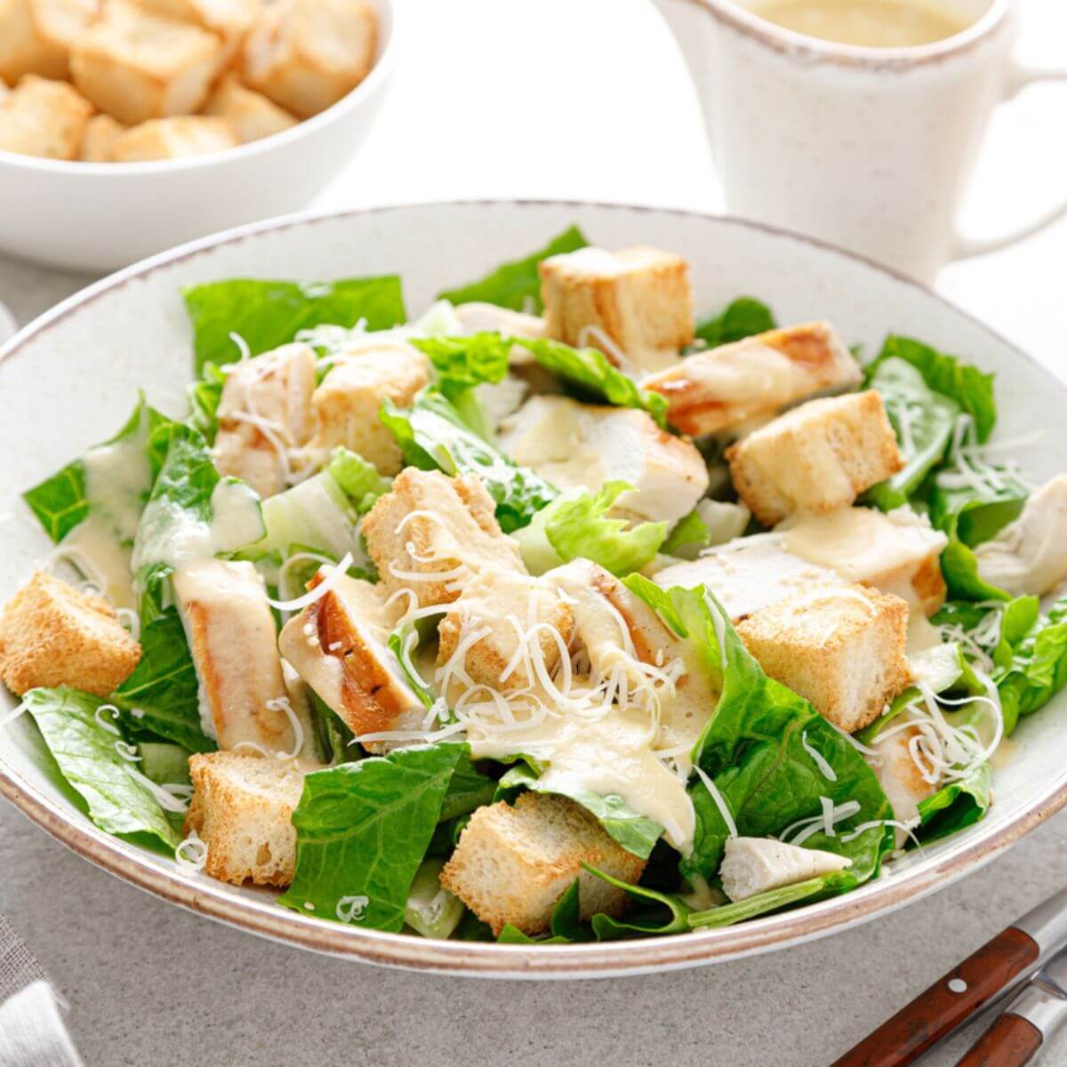 The Best Grilled Chicken Caesar Salad Recipe (With Gluten-Free Croutons)