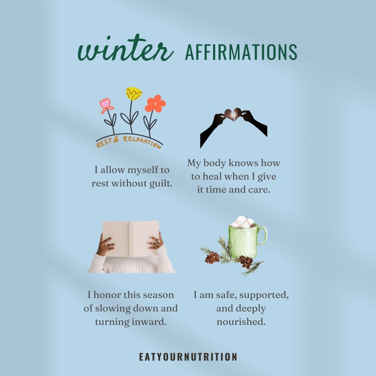 winter affirmations for holistic health