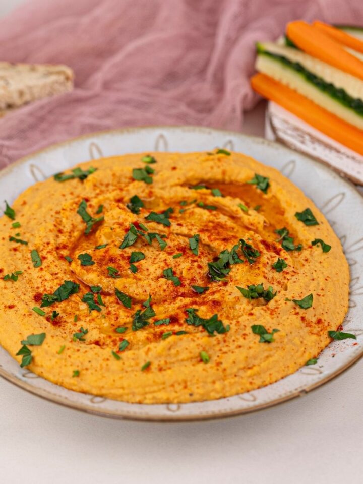 Roasted Sweet Potato Hummus (Budget-Friendly + Gut Healthy)