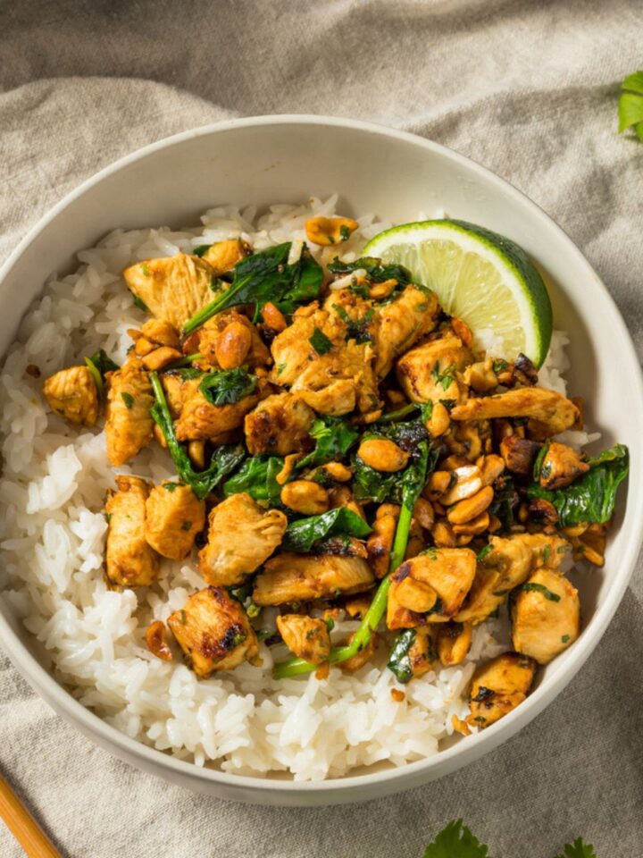 Asian Ginger Peanut Chicken And Rice Recipe
