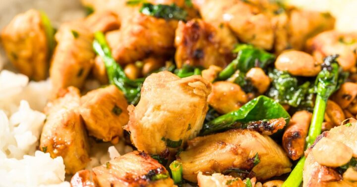 Asian Ginger Peanut Chicken and Rice Recipe