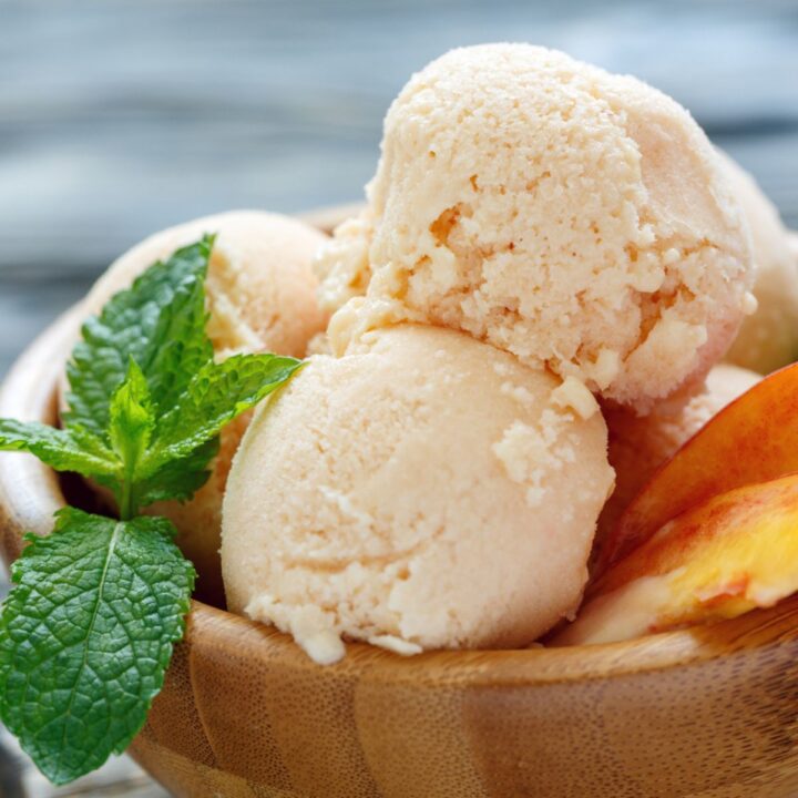 high protein peach dessert