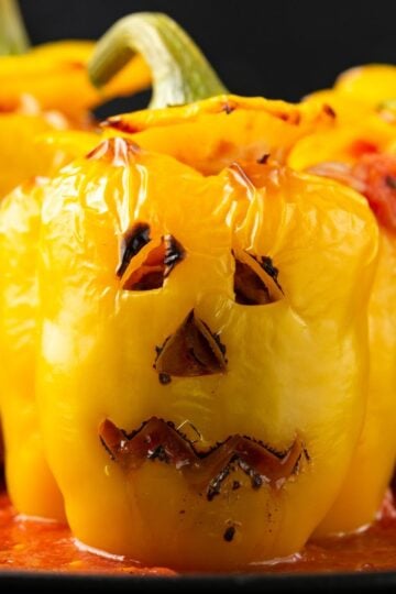 Healthy Halloween Stuffed Peppers (Gluten-Free Jack-O’-Lanterns)