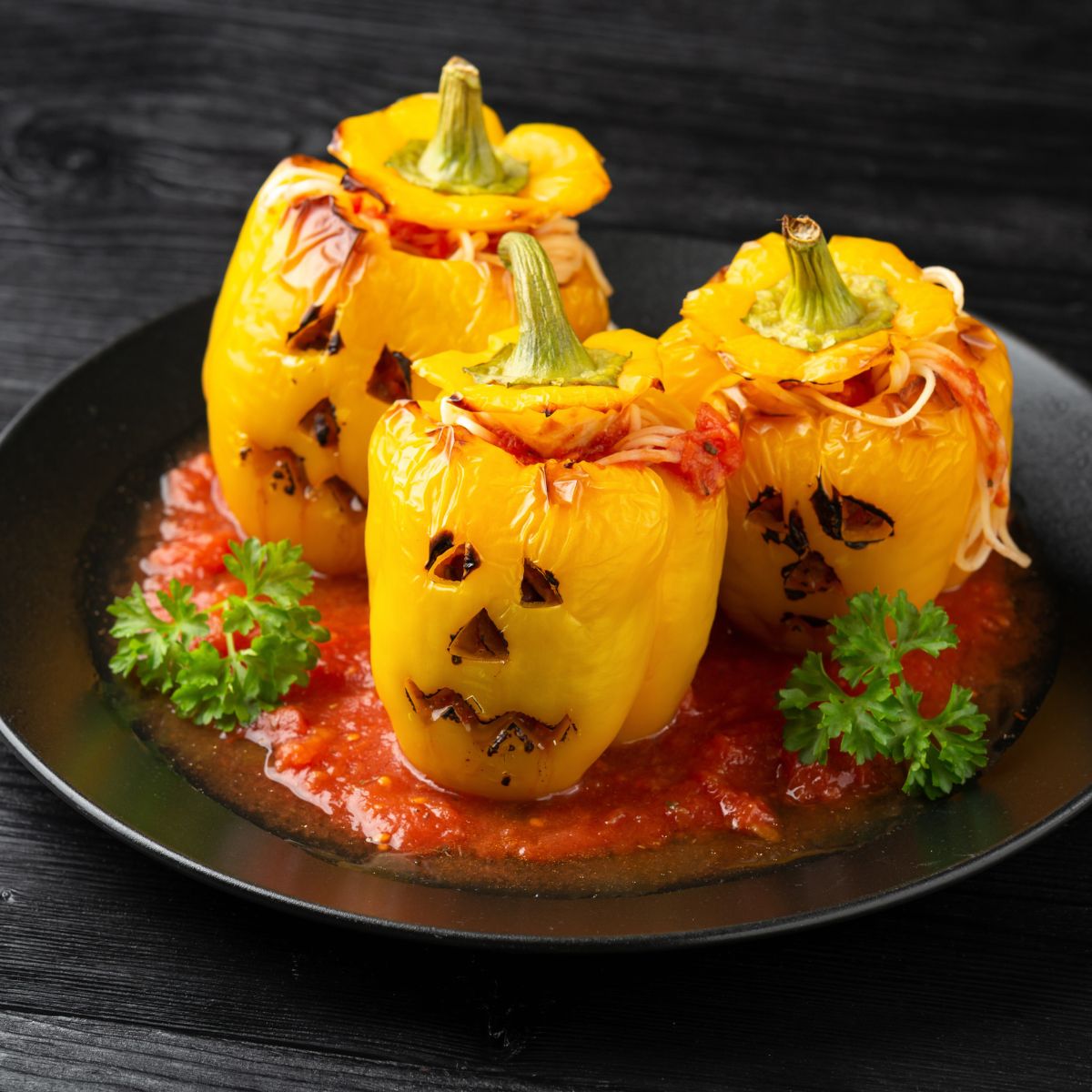 Healthy Halloween Stuffed Peppers Recipe