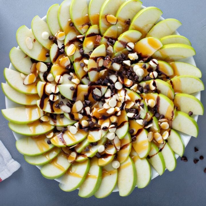 fall snack ideas with apple nachos