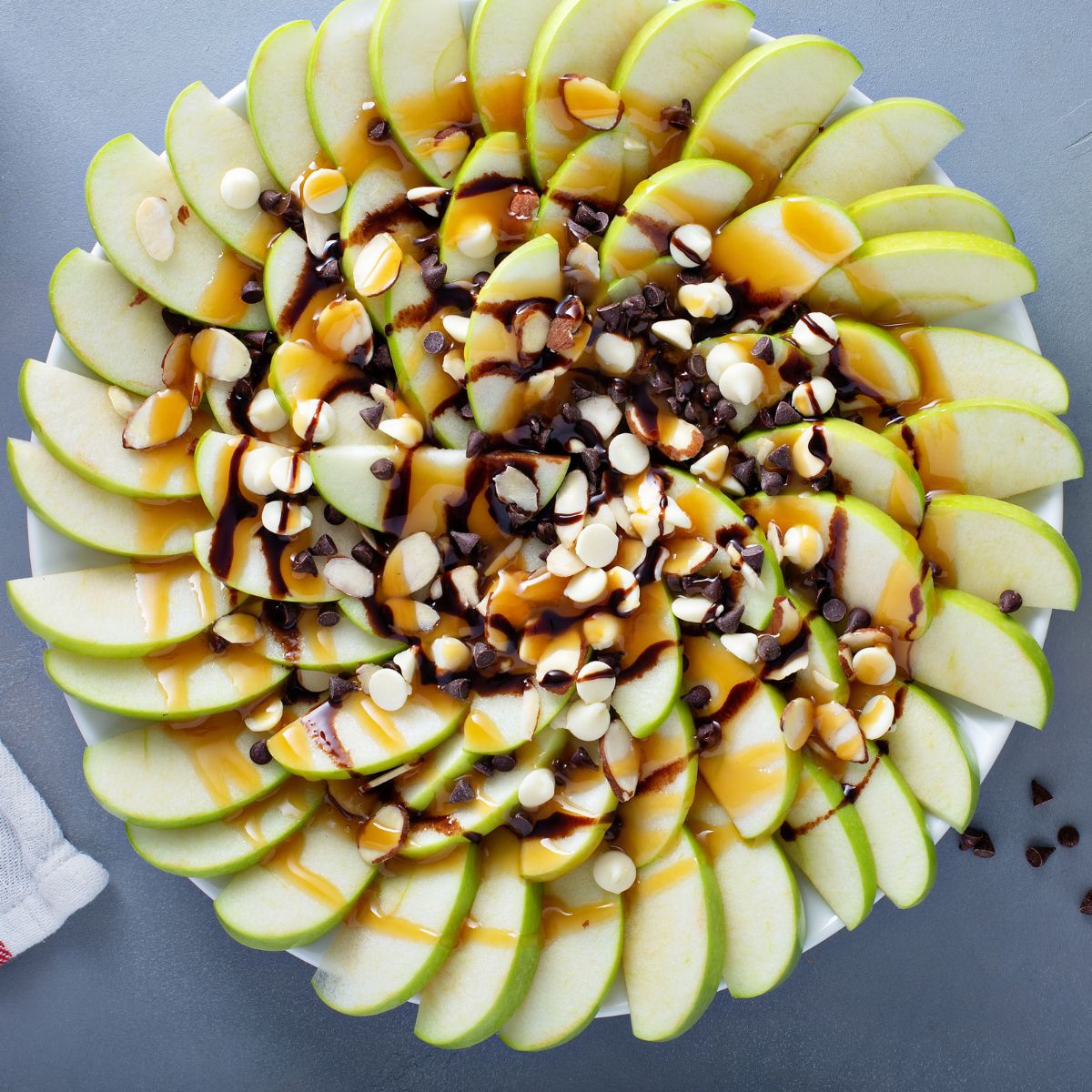 fall snack ideas with apple nachos